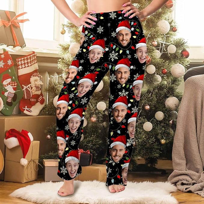 Customized Face Pajama Custom Pajama Pants with Photo for Women Mom