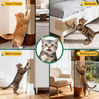 Corner Cat Scratcher | Cat Scratchers Wall Mounted with Faux Sisal & Carpet Pad, 23.6x11.8 Inch Furniture Protector for Indoor Cats to Protect Couches & Walls