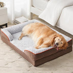 Orthopedic Dog Bed for Extra Large Dogs, Egg Crate Foam Bed for Extra Large Dogs, Equipped with Removable Waterproof Pillow Cover and Anti-Slip Bottom, Pet Bed