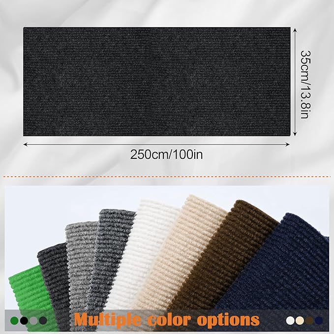 Cat Scratch Furniture Protector - 100" x 13.8" Trimmable Self-Adhesive Cats Claws Scratch Pads, DIY Cat Climbing Couch Protector for Scratch Post Cat Tree Replacement Indoor (Black)