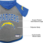 NFL Los Angeles Chargers Hoodie for Dogs & Cats. | NFL Football Licensed Dog Hoody Tee Shirt, X-Small| Sports Hoody T-Shirt for Pets | Licensed Sporty Dog Shirt