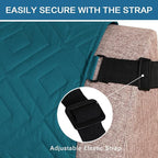 H.VERSAILTEX Futon Cover Reversible Sofa Slipcover Furniture Protector Water Resistant 2 Inch Wide Elastic Straps Sofa Bed Pets Kids Dog Cat Fit Sitting Width Up to 70"(Futon, Dark Teal/Beige)