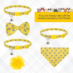 Breakaway Cat Collars with Bell & Cute Pendants - 3 Pack Adjustable Safety Kitten Collars - Decoration for Girl Boy Cats Puppy and Small Pets (Style C - Bee)