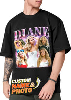 Tehg & Tuhg Custom T Shirts with Picture, Vintage Bootleg Rap Tee, Boyfriend Girlfriend, Unique Gift for Birthday Anniversary