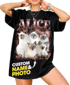 Mit & Mia Custom Your Own Bootleg Rap Shirts for Boyfriend Girlfriend Face Shirt with Photo Gift for Him Her Pet Lovers
