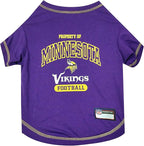 NFL Minnesota Vikings Dog T-Shirt for Pets, Size Medium. Officially Licensed Pet Shirt with Team Logo, Soft Stretchable Comfort Fit Apparel for Dogs & Cats