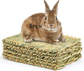 Sukh 4 PCS Rabbit Grass Mats - Natural Hay Woven Bunny Rabbit Bad Cage Mats Pet Bedding Cooling Sleeping Nesting & Toys for Hamster Bunny Chinchilla Guinea Pig Mouse Bird and Other Small Animals