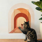 Wall Mounted Cat Scratcher – Removable Cat Scratch Pad for Wall with Sisal Mat and Protective Art Decal – Large No-Drill Wall Scratcher for Indoor Cats – Scratching Board Wall Protector