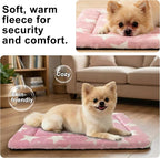 Dog Bed Mat – Soft & Comfortable Dog Kennel Pad for Crate – Durable Crate Bed & Mat for Dogs & Cats – Ideal for Crate, Kennel, and Home Use (Big&Little Stars Pink, S(24"*18"*1.5"))