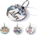 Colorful Dog Tags Personalized, Engraved Dog Tags with Colored Printing for Pets, Dog Name tag with deep Engraving, Custom pet ID Tags, Customizable cat Collar Holder tag (Snowdrop)