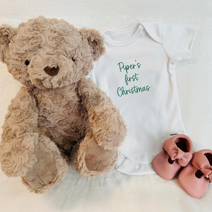 COUPLEHOODIES Personalized Baby Onesie Bodysuit – Custom Embroidery Gift for Pregnancy Reveal Baby Shower or First Grandchild