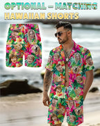 Custom Hawaiian Shirt with Face Photo Picture for Men Women Kids Youth Adult, Tropical Personalized Hawaiian Shirts Gift