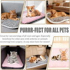 SUPRIY 2-Pack (Pink + Gray) Self-Warming Cat Mat Self-Heating Dog Mat Warm Pet Pad Reflective Heating Pet Bed Waterproof and Washable Suitable for Dog Cat Bed Cage Mats Blanket (Small15.5x19.5IN)