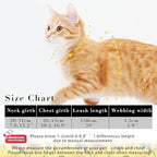 Cat Harness and Leash Set, Adjustable Kitten Harness Escape Proof Cats Harness, Soft Lightweight Walking Travel Pet Harness, Cute Kitty Harness Leash Set for Small Medium Cats, Yellow Sunflower