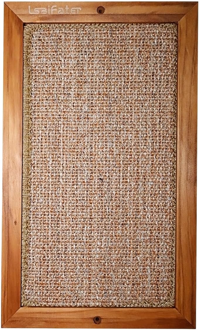 Large Cat Scratching Post for Indoor Cats - Wooden Sisal Cat Wall Scratcher, Vertical Floor or Wall Mounted Cat Scratch Pad, Furniture Protector for Adult Cats & Kittens