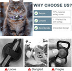 Reflective AirTag Cat Collar, Integrated Cat Tracker Collar with Air Tag Holder and Bell, Safety Elastic Band Cat GPS Collars for Girl Boy Cats, Kittens and Puppies (Purple, S)