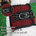Dog Harness for Medium Dogs Chihuahua Harness Tiny Dog Harness for Cats Dogs Adjustable Reflective Pet Harness Small Cat Harness (Red, Medium)