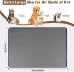 Cat Food Mat, 40" x 28" Extra Large Silicone Pet Feeding Mat with Raised Edge Pet Placemat for Food and Water Bowl Non-Slip, Easy to Clean, Floor Protection (Dark Grey)