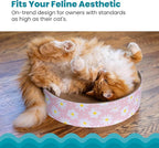 Catstages Scratch & Snuggle Daisy Two-in-One Corrugated Cat Scratcher and Lounging Spot, Floral Design, Pink