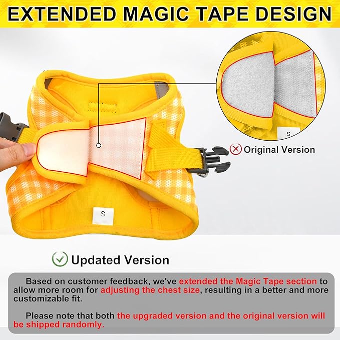 AIITLE Easy Walk Dog Vest Harness and Leash Set, Pet Supply No Pull, Breathable Mesh, Reflective Stripes, Adjustable Escape Proof Pet Outdoor Harnesses for Medium Dogs Yellow L