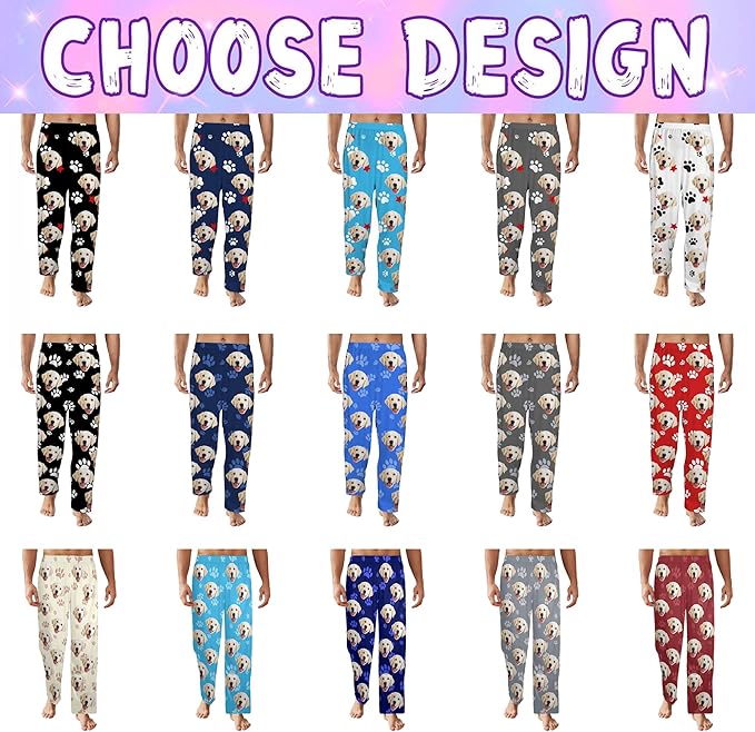 Custom Couple Pajama Pants Sock with Funny Face, Personalized PJ Anniversary Birthday Women Men Pants