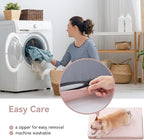 Memory Foam Orthopedic Large Dog Bed, Washable Dog Bed for Crate with Cooling Gel Mattress, Waterproof Liner and Plush Removable Cover for Extra Large Dogs (Pink)