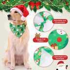 Sanwuta 50 Pcs Christmas Dog Bandanas and Collar Bow Ties Set 25 Bandanas Bulk 25 Xmas Charm Dog Collar Pet Triangle Pet Scarf Bowtie for Small Medium Large Holiday Costume