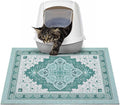 Glittme Cat Litter Mat with Non-Slip Bottom Litter Box Mat 24"X15" Litter Trapping Mat Easy to Clean Washable Cat Food Mat for Kitty,S