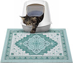 Glittme Cat Litter Mat with Non-Slip Bottom Litter Box Mat 24"X15" Litter Trapping Mat Easy to Clean Washable Cat Food Mat for Kitty,S