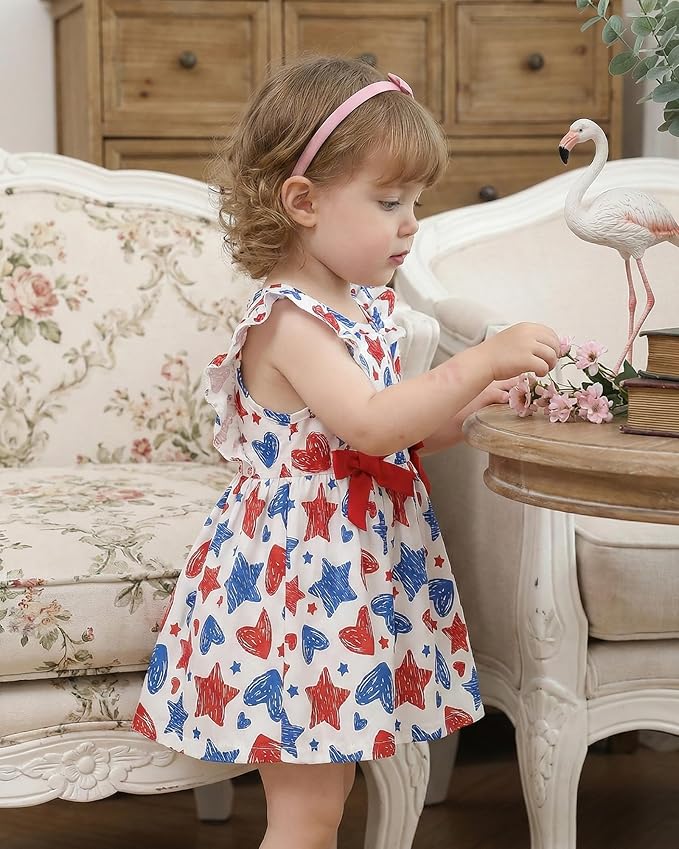 Mioglrie Baby Girl Dress Summer Girl Clothes Infant Outfits Newborn Ruffle Sleeveless Sundress Cute Dresses for Girls