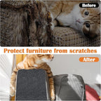 Cat Scratch Furniture Protector - 78.7" x 17" Trimmable Self-Adhesive Cats Claws Scratch Pads, DIY Cat Climbing Couch Protector for Scratch Post Cat Tree Replacement Indoor (Dark Gray)