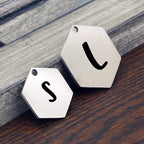 Ultra Joys Stainless Steel Pet ID Tag - Personalized Front and Back Engraving, Cat & Dog Tags, Optional Engraved Both Sides, Hexagon Mountain Design, Silver Large