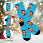 D-Story Custom Face Socks, Personalized Photo Picture on Socks, Unisex Athletic Crew Socks for Men Women