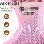 PUPTECK Soft Mesh Dog Harness and Leash Set Pet Puppy Cat Comfort Padded Vest No Pull Harnesses, Light Pink, XL