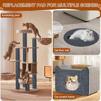 Cat Scratch Mat,118.5"x15.9" Trimmable Self-Adhesive Cats Scratch Carpet,Couch Protector from Cats Claw, Cat Scratch Furniture Protector, Indoor Furniture Protection for Chair, Wall,Sofa(Dark Gray)