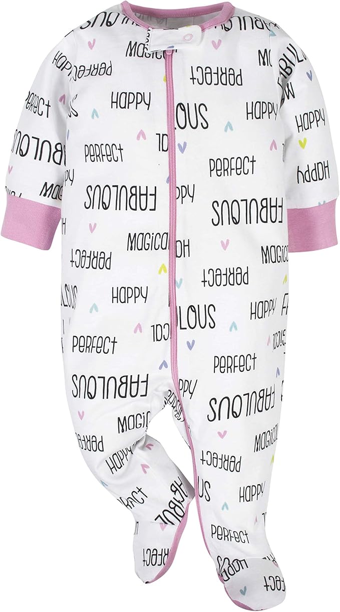 Onesies Brand Baby Girls' 4-pack Sleep 'N Play Footies Multi Pack