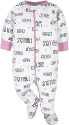 Onesies Brand Baby Girls' 4-pack Sleep 'N Play Footies Multi Pack
