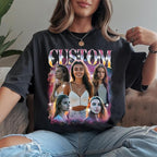 Custom Bootleg Rap Tee, Personalized Girlfriend Vintage Graphic T-Shirt, Photo Shirt, Valentine Birthday Gifts