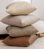 Pack of 4 Neutral Decorative Faux Leather Throw Pillow Covers 20x20 inch, Soft Modern Boho Luxury Waterproof Floor Cushion Cases, for Outdoor Lounge Sofa Couch Bed Home Decor
