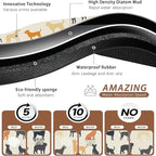 Cute Dog Cat Food Mat,Color Silhouette Absorbent Pet Feeding Mat with Rubber Backing,Non-Slip Water Bowl Placemat,Indoor Pet Accessories Supplies 16"x24"