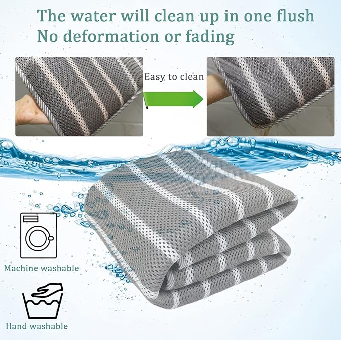 REEZEIVI Breathable Dog Crate mat with Anti-Slip Bottom,3D air mesh Pet Crate pad,Non-stuffy Dog Sleeping Bed,pet mat, Machine Washable Pet Mat for Sleeping (40X28, Sliver Grey Mat)