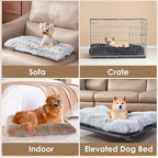 EHEYCIGA Fluffy Dog Crate Bed for Medium Dogs, Plush Faux Fur Crate Pad, Calming Anti Anxiety Medium Dog Bed for Crate, Washable Soft Warm Mat with Non-Slip Bottom, Camel