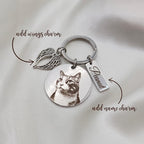 Personalized Pet Photo Engraved Keychain – Custom Dog or Cat Portrait Keepsake – Stainless Steel Pet Memorial Gift for Pet Lovers – Meaningful Remembrance or Holiday Stocking Stuffer