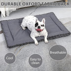 Washable Dog Bed Mat Pet Crate Pad Soft Fluffy Pet Kennel Beds Dog Sleeping Mattress for Large Jumbo Medium Small Dogs, 21 x 13 Inch, Gray
