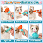 17PCS Interactive Cat Toys for Kids, Toys for 3 4 5 6 7 8 Year Old Girls Kids Boys, Walking & Meowing Cat Toy with Sound, Veterinarian Playset for Toddlers, Idea Birthday Gifts for Little Girls