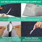 Trimmable Cat Scratcher Mat, Self-Adhesive Cat Scratching Carpet Pad Replacement for Cat Tree Shelves, Cat Steps and Posts, DIY Cat Scratch Couch Furniture Protector (Dark Blue, 39.4"x15.8")
