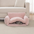 Hollypet Cat Bed Fluffy Plush Mutifuctional Double-Layer Soft Pet Couch Orthopedic Sofa Nest Beds for Small Cats and Dogs (25x20x13 inch)