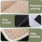 Cat Scratcher Mat, 39.3"x 23.6" Natural Sisal Cat Scratch Mat with Velcro Tape, Scratching Rug Pad for Indoor Cats, Furniture Protector, Floor Carpet, Wall Pad, L, Beige