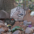 Dog Memorial Grave Stakes - Metal Pets Lover Cemetery Markers Decorations for Humans Heart Plaques Decor for Outdoor Garden Black Bridge Rainbow Personalized Sympathy Yard Remembrance Gifts