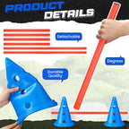 10 Sets Dog Agility Hurdle Cone Set 20 Pcs Exercise Cones with 10 Pcs Rods Adjustable Obstacle Portable Agility Training Equipment Canine Pole(Blue and Orange)